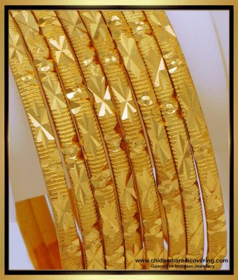 BNG658 - 2.6 Size Women Gold Bangles Design for Daily Use Online