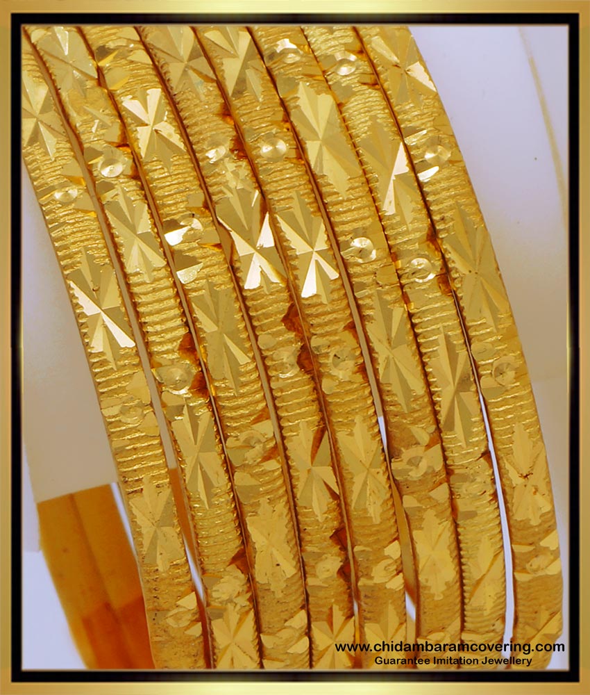 BNG658 - 2.8 Size Women Gold Bangles Design for Daily Use Online