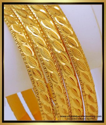 BNG659 - 2.8 Size New Gold Design Covering Bangle Buy Online 