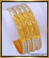 BNG667 - 2.8 Size New Wedding Collection White Gold Bangles Designs 