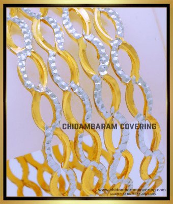 BNG677 - 2.10 Size Elegant White Gold Bangles Designs for Wedding
