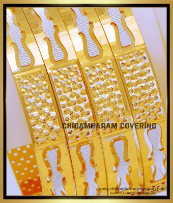 BNG680 - 2.10 Size New Modern Dubai White Gold Bangles Online 