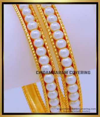 BNG686 - 2.6 Size Traditional Pearl Bangles Designs for Ladies 