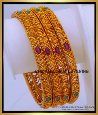BNG687 -2.8 Size Premium Quality Temple Bangles Set for Women 