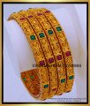 BNG688 -2.6 Size Premium Quality Bridal Wear Temple Bangles Set 