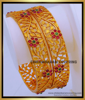 BNG690 -2.6 Size Modern Antique Gold Bangles Designs for Ladies
