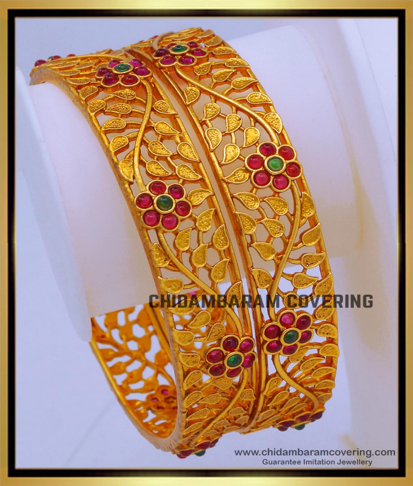 BNG690 -2.8 Size Modern Antique Gold Bangles Designs for Ladies