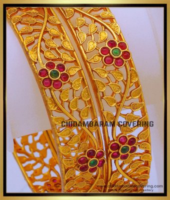 BNG690 -2.6 Size Modern Antique Gold Bangles Designs for Ladies