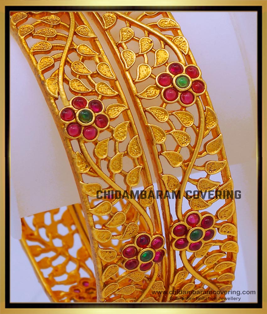 BNG690 -2.8 Size Modern Antique Gold Bangles Designs for Ladies