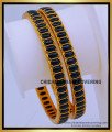 BNG691 -2.8 Size First Quality Traditional Black Kemp Stone Temple Bangles Set 