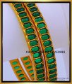 BNG692 -2.8 Size Elegant Emerald Kemp Stone Bangles Gold Design Online