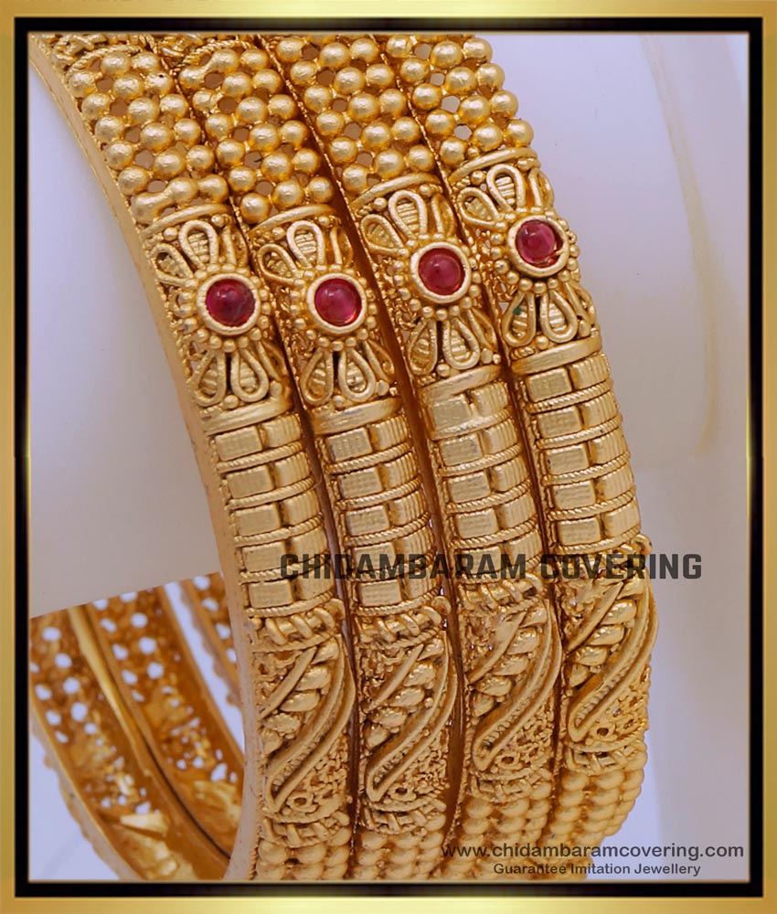 BNG699 -2.6 Size Premium Quality Antique Nagas Bangles Online
