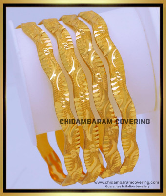 BNG703 - 2.6 Size Daily Wear Bangles Design Gold Plated Bangles Set