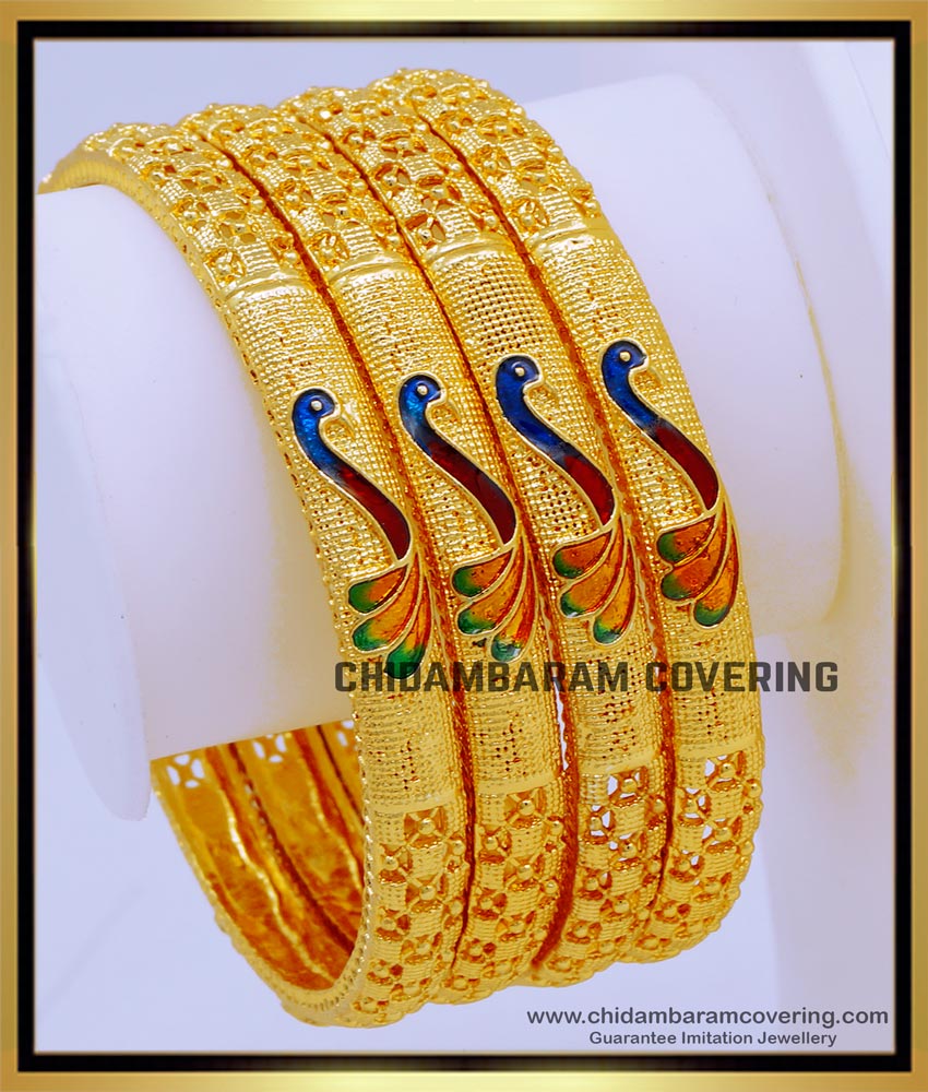 BNG711 - 2.6 Size Beautiful Peacock Design One Gram Gold Online 