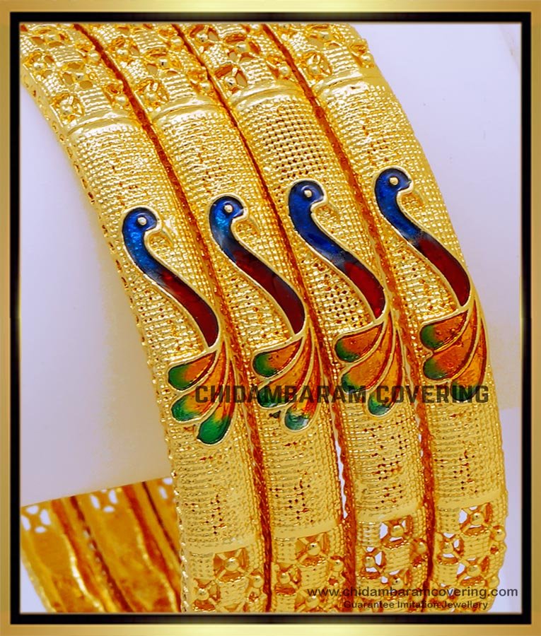 BNG711 - 2.6 Size Beautiful Peacock Design One Gram Gold Online 