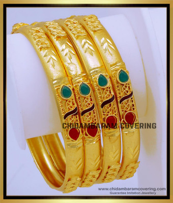 BNG713 - 2.10 Size Gold Look Forming Gold Bangles Set for Women
