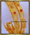 BNG715 - 2.6 Size Latest Gold Forming Ruby Stone Bangles Set Online 