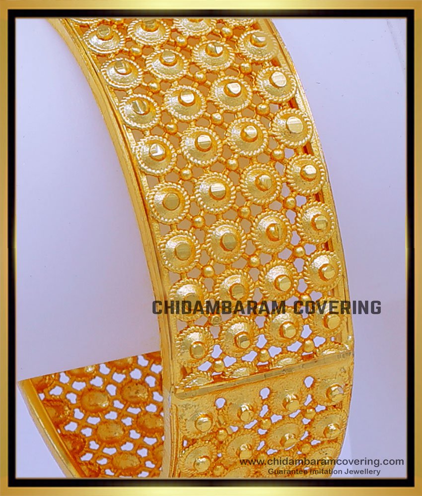 BNG729 -2.4 Size Gold Forming One Gram Gold Single Kada Bangles Design