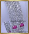 BNG734 - 2.8 Size First Quality American Diamond White Stone Bangles for Lehenga