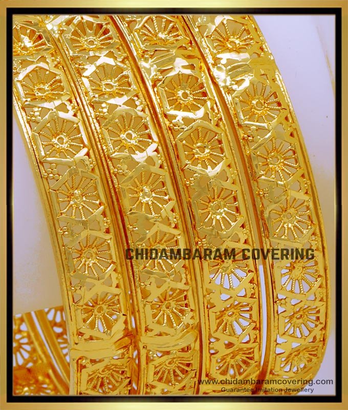 BNG736 - 2.6 Size Gold Bangles Design Gold Plated Bangles Online Shopping