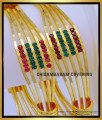 BNG739 - 2.8 Size Elegant Party Wear Ruby Emerald Stone Bangles Design
