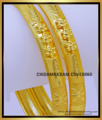BNG744 - 2.10 Size 2 Gram Gold Daily Wear Gold Bangles Design for Ladies 