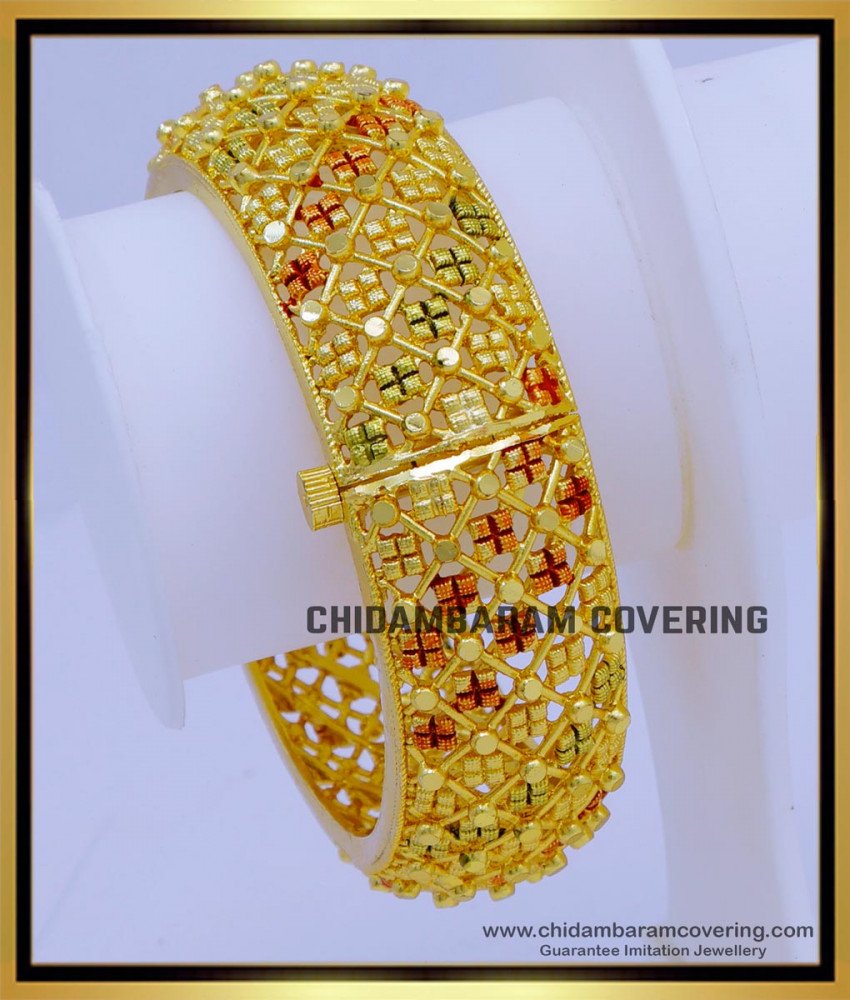 BNG746 -2.4 Size Beautiful Gold Forming Screw Type Gold Kada Bangles for Ladies