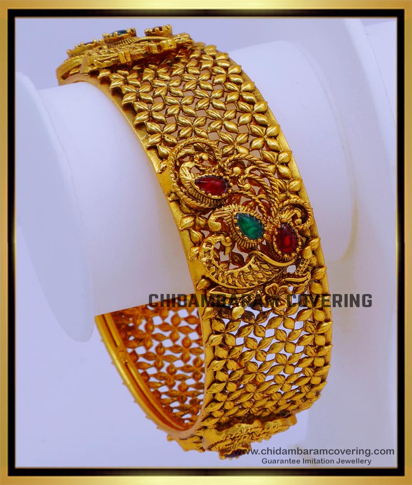 BNG748 -2.8 Size Premium Quality Traditional Antique Temple Kada Designs Online