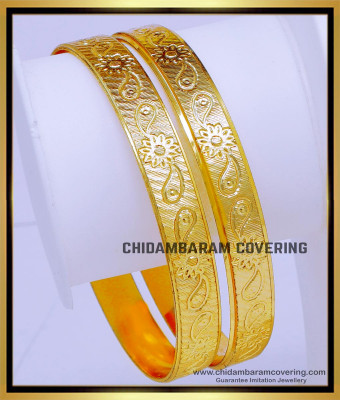 BNG754 - 2.6 Size 1 Gram Gold Daily Wear Gold Bangles Design Online