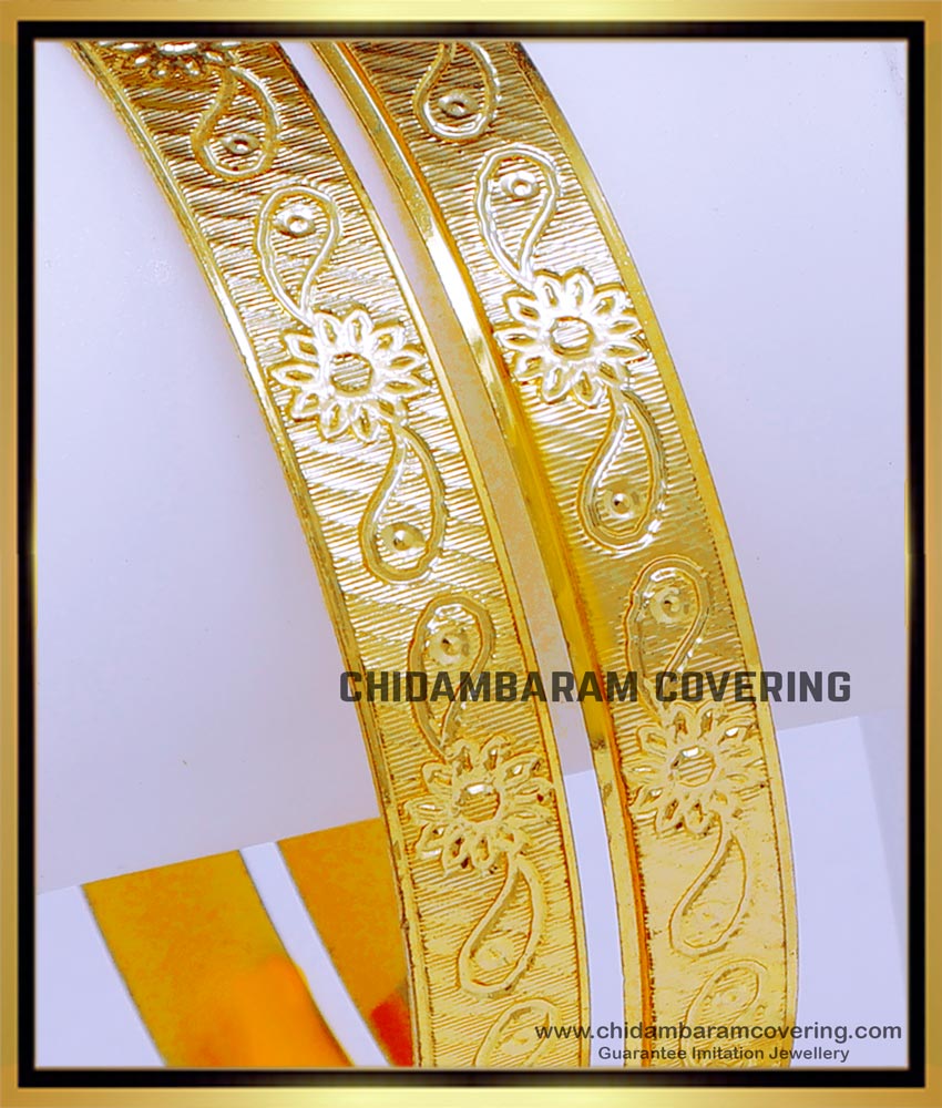 BNG754 - 2.6 Size 1 Gram Gold Daily Wear Gold Bangles Design Online