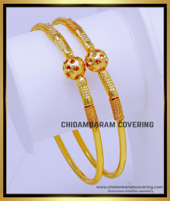 BNG757 - 2.10 Size 1 Gram Gold Bangles Daily Wear Simple Design Online