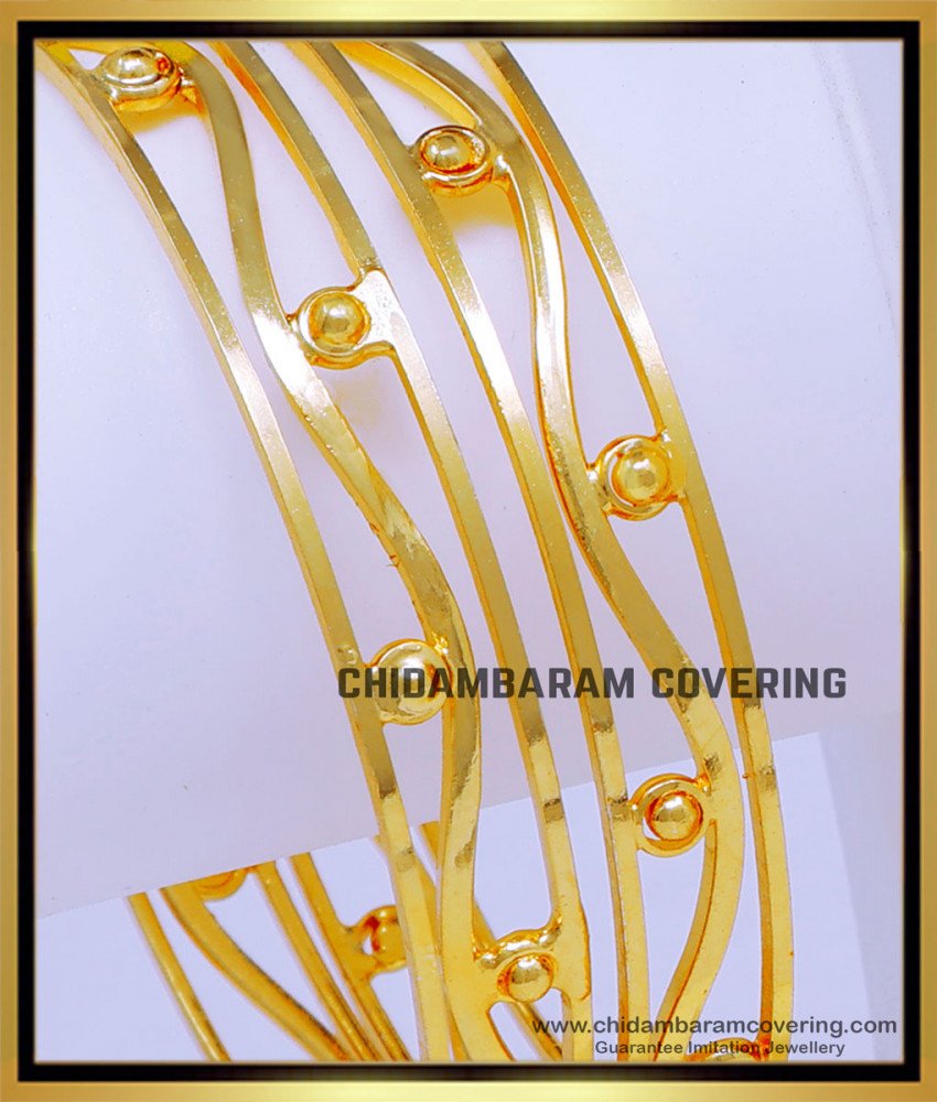 BNG758 - 2.6 Size Latest Daily Wear 1 Gram Gold Plated Bangles for Women