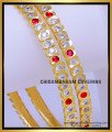 BNG761 - 2.10 White and Ruby Stone Impon Stone Bangles for Women