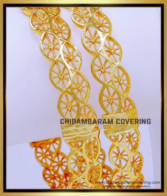 BNG770 - 2.10 Size Latest Light Weight Daily Wear Gold Bangles Design Online
