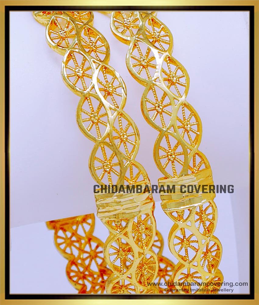 BNG770 - 2.8 Size Latest Light Weight Daily Wear Gold Bangles Design Online