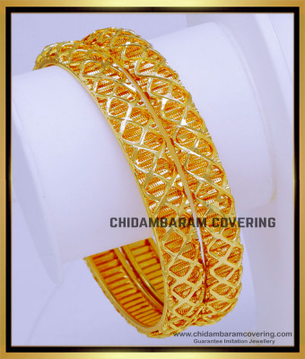BNG773 - 2.10 Size Wedding Plain Gold Bangles Design for Daily Use