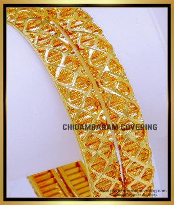 BNG773 - 2.10 Size Wedding Plain Gold Bangles Design for Daily Use
