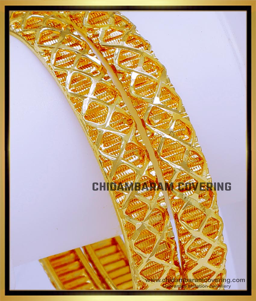 BNG773 - 2.8 Size Wedding Plain Gold Bangles Design for Daily Use