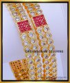 BNG782 - 2.8 Latest Impon Stone 1 Gram Gold Bangles for Wedding