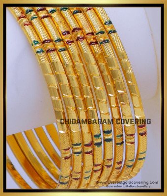 BNG784 - 2.6 Enamel Bangles Daily Use 1 Gram Gold Artificial Jewellery
