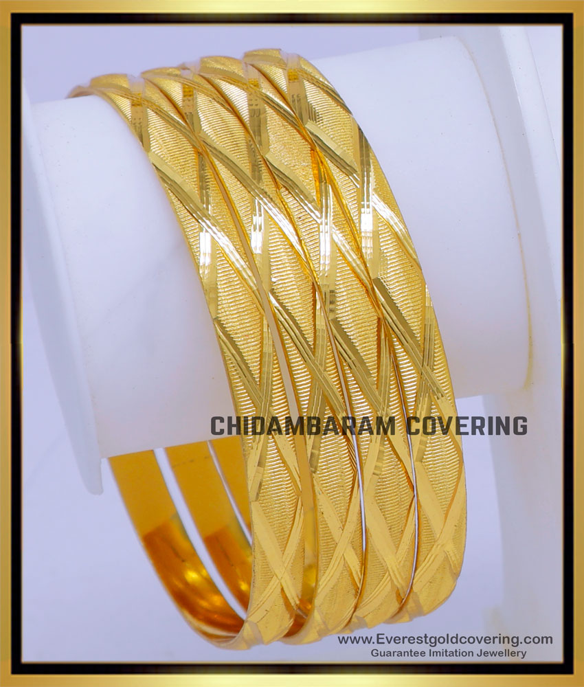 BNG791 - 2.4 Size Traditional Bangles Design 4 Pieces Set Bangles 