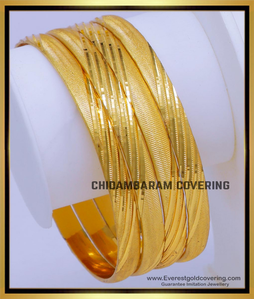 BNG792 - 2.4 Size Latest Bridal Designer 1 Gram Gold Bangles Online