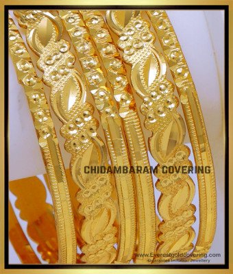 BNG794 - 2.6 Size Latest Bridal Modern Gold Bangles for Women