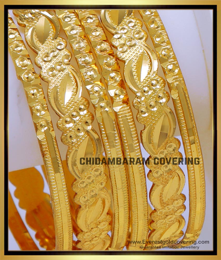 BNG794 - 2.6 Size Latest Bridal Modern Gold Bangles for Women