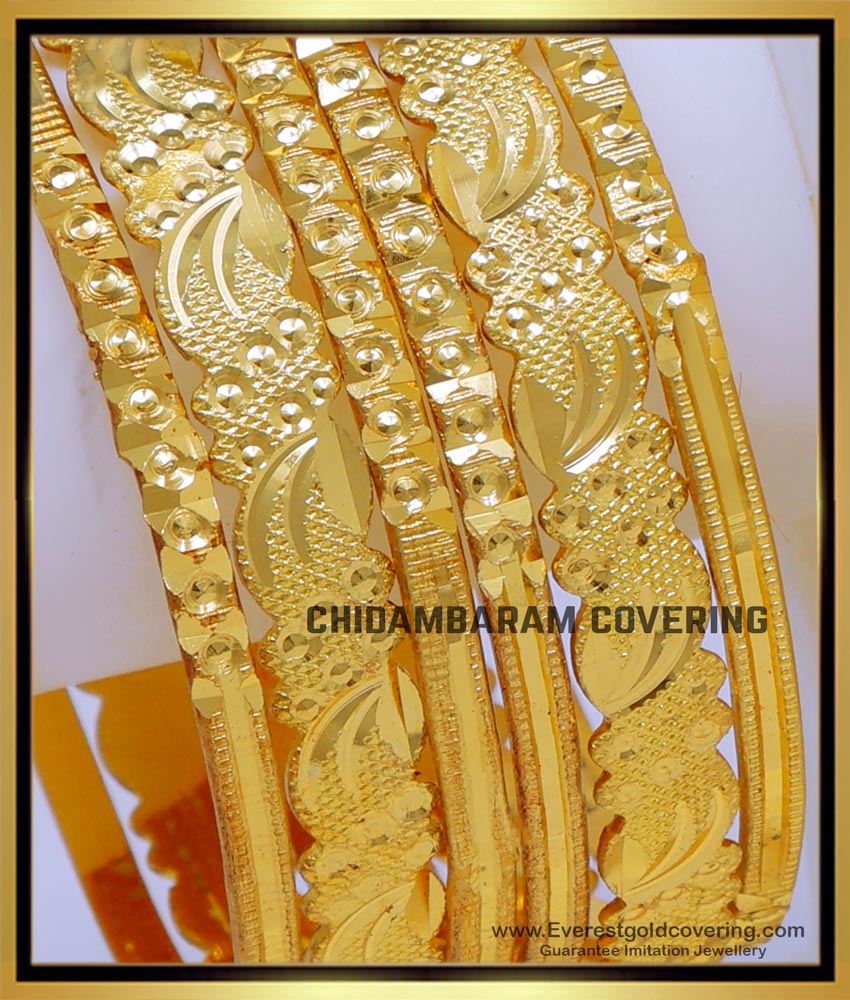 BNG795 - 2.8 Size Daily Use Gold Bangles Design Artificial Bangles Set