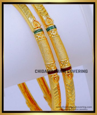 BNG805 - 2.10 Gold Look Daily Use Enamel Design Forming Bangles