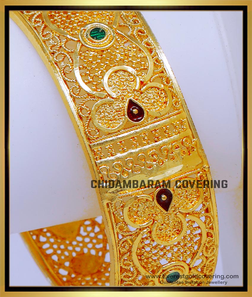 BNG810 - 2.6 Beautiful Gold Design Screw Kada Bangle for Women