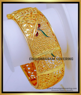 BNG811 - 2.4 Bridal Wear Enamel Bangles Gold Design for Wedding