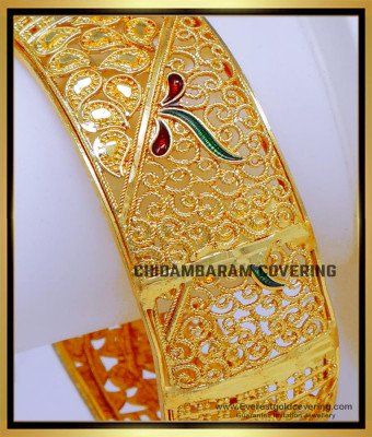 BNG811 - 2.4 Bridal Wear Enamel Bangles Gold Design for Wedding