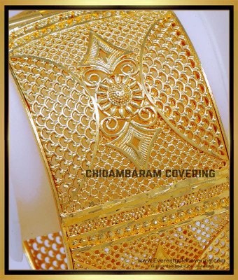 BNG813 - 2.4 Gold Plated Screw Bangles Single Kada for Women